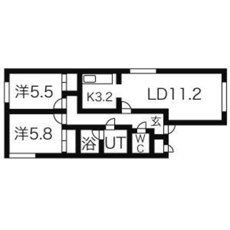 新琴似駅 徒歩19分 4階の物件間取画像